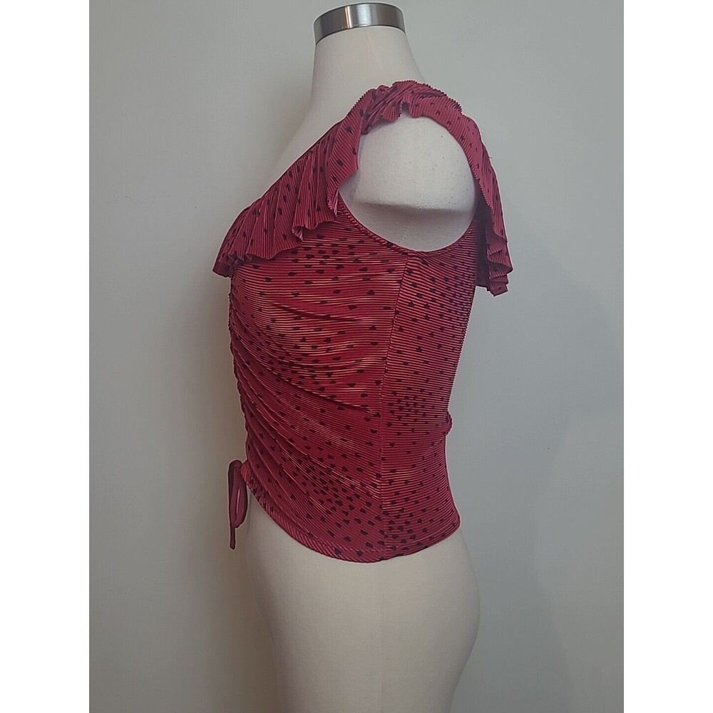 Express Rouched Red Crop Top Size Small - Picture 2 of 11